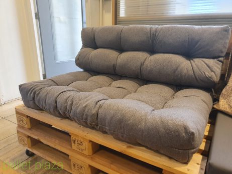 Palletkussens set grijs 80x120cm en 40x120cm met knoop