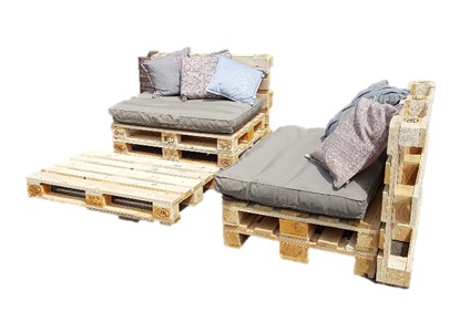 Nieuwe loungeset van 7 europallets 2 kussens set