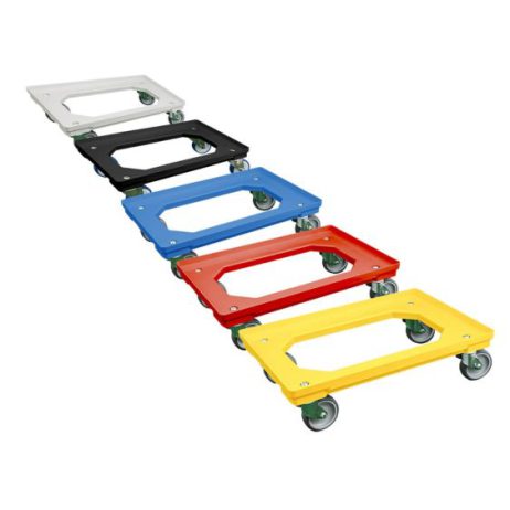 Dolly 60x40x15cm Euronorm, 2 zwenk + 2 fixed wielen PU