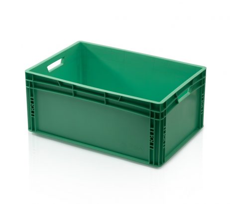 Euronorm bak 60x40x27cm kleur groen open handvatten