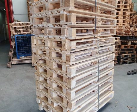Houten pallets 80x120cm 5 dekplanken ISPM-15 houten klos - Afbeelding 2