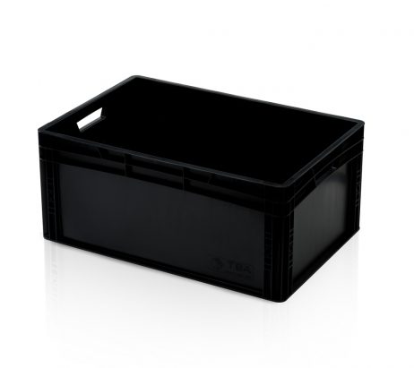 Euronorm bak 60x40x27cm Zwart open handvatten