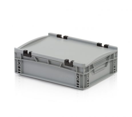 Euronorm bak 40x30x12cm met deksel gesloten handgreep