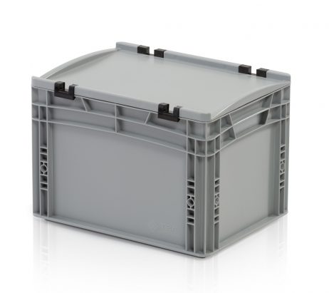 Euronorm bak 40x30x27cm met deksel gesloten handgreep