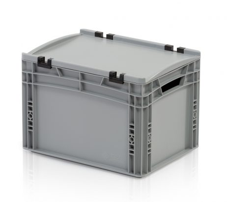 Euronorm bak 40x30x27cm met deksel open handgreep