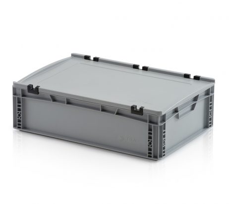 Euronorm bak 60x40x17cm met deksel gesloten handgreep