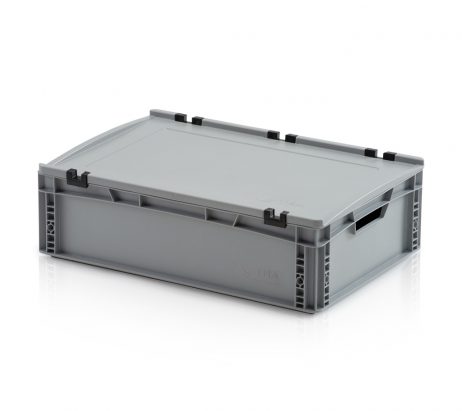 Euronorm bak 60x40x17cm met deksel open handgreep