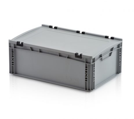 Euronorm bak 60x40x22cm met deksel gesloten handgreep