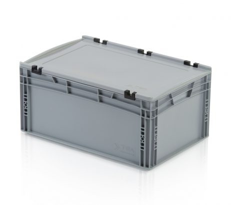 Euronorm bak 60x40x27cm met deksel gesloten handgreep