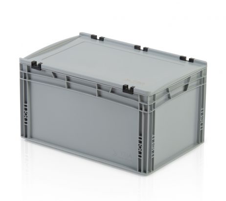 Euronorm bak 60x40x32cm met deksel gesloten handgreep