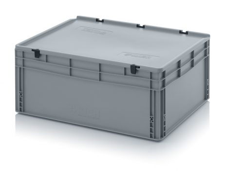 Euronorm bak 80x60x32cm met deksel gesloten handgreep