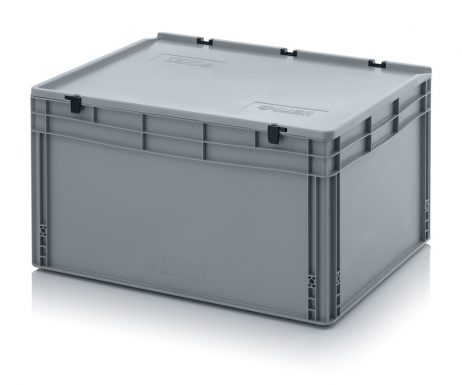 Euronorm bak 80x60x42cm met deksel gesloten handgreep