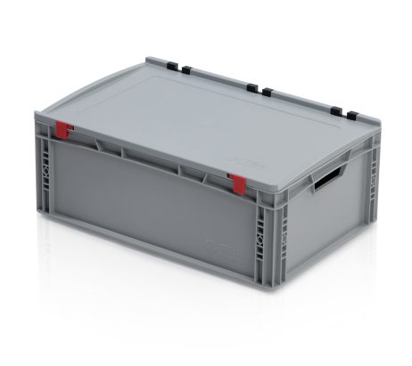 Euronorm bak 60x40x22cm met deksel open handgreep
