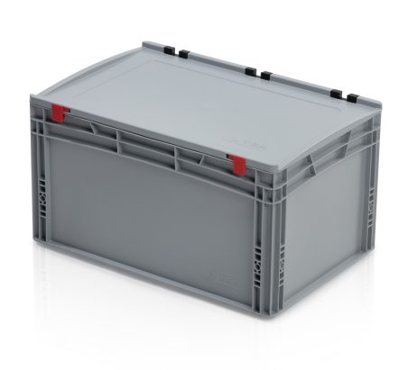 Euronorm bak 60x40x32cm met deksel gesloten handgreep