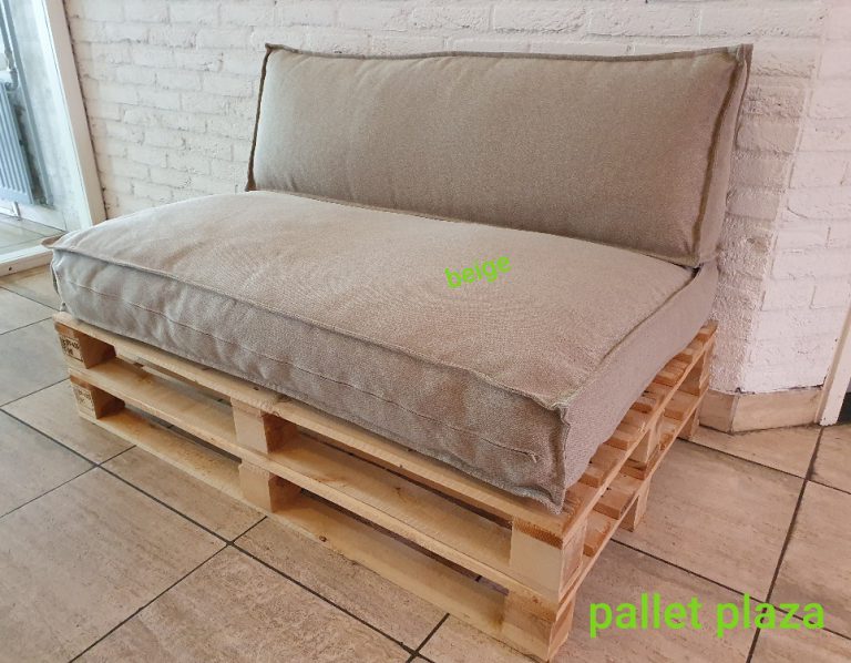 Palletbank met zitkussen en rugkussen compleet 80x120cm