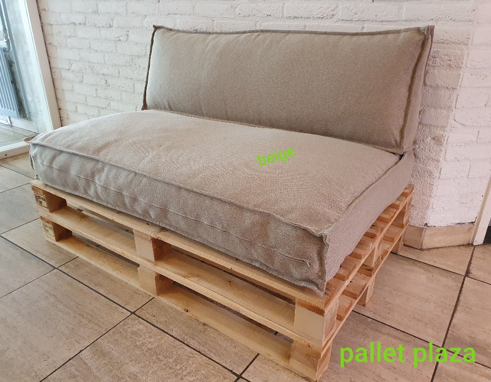 Op het randje Berouw vertrekken Palletkussens set Beige 80x120cm en 40x120cm palletkussen