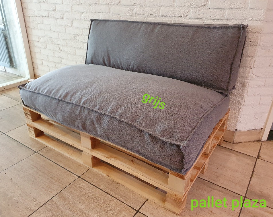 zeewier Gewend aan charme Palletkussens set grijs 80x120cm en 40x120cm palletkussen