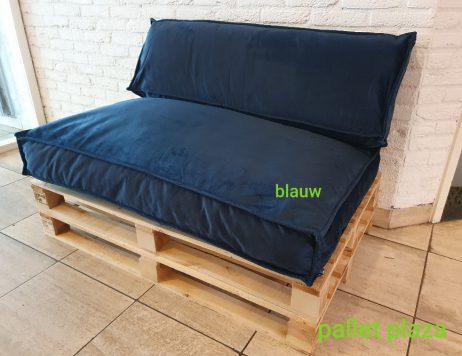 Palletkussens set Blauw Glad 80x120cm en 40x120cm