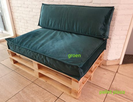 Palletkussens set Groen Glad 80x120cm en 40x120cm