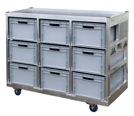 Krattenkar Aluminium 9 Euronorm Bakken 136,5x60x110cm