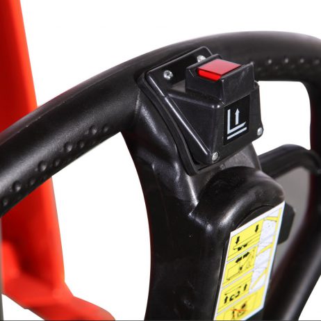 Schaarpalletwagen Elektrisch belasting 1000kg hoogte 800mm Vorklengte 1170MM Nylon/PU - Afbeelding 3