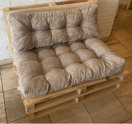 Palletkussens set beige rib