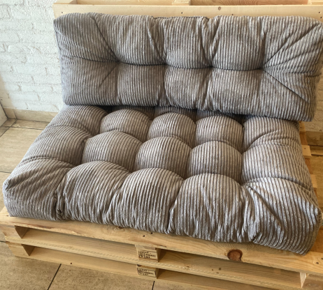 Palletkussens set grijs rib