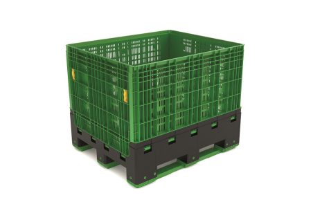 Kunststof palletbox inklapbaar 100x120x80cm opvouwbaar box