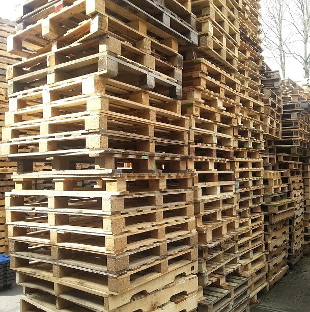 Gebruikte pallets met diverse afmetingen